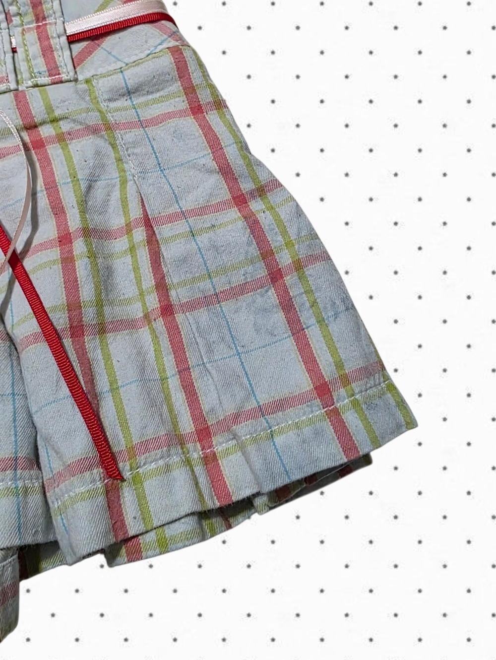 Abercrombie vintage pink and blue pleated miniskirt - Picture 5 of 5